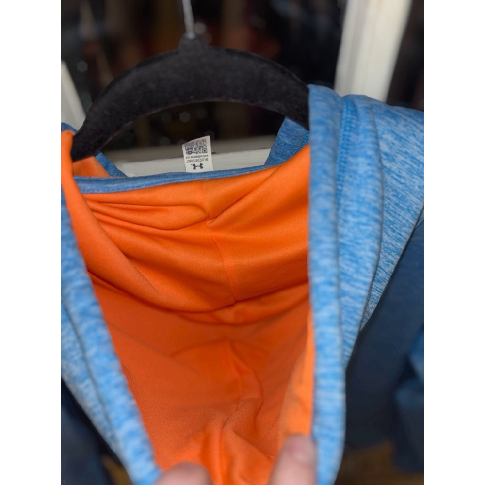 Under Armour Womens Blue & Orange Coldgear Fleece Pullover Hoodie Sporty NO SIZE - Picture 4 of 14